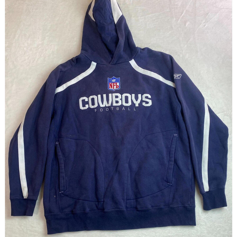 Vintage On Field Reebok NFL Dallas‎ Cowboys Hoodie Sweater XL EX TG